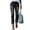 Black, variant on Women's Mid Rise Distressed Straight Leg Jeans with Raw Hem, Classic Blue Denim Casual Pants for Everyday Wear