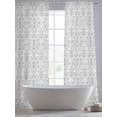 thumbnail image 6 of Sheer Curtains 84 Inches Long, Boho Black Pattern Light Filtering Window Curtains for Living Room, Modern Geometric Southwestern Vintage Rod Pocket Voile Sheer Curtain Drapes, 52"W x 84"L, 2 Panels, 6 of 8