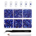 thumbnail image 2 of Beadsland 4300pcs Flatback Rhinestones kit for Crafts mixed 6 Sizes，SS6-SS20, sapphire, 2 of 5