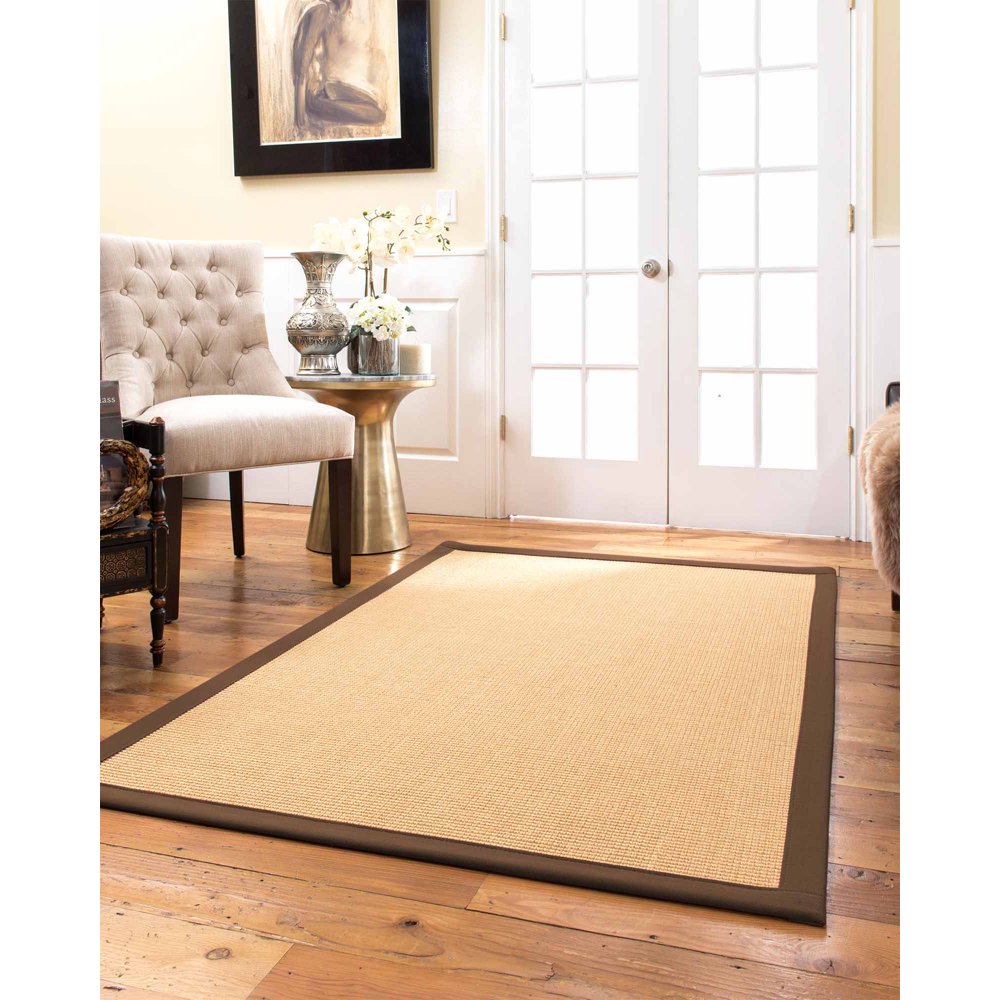 Natural Area Rugs Heavy Boucle Custom Sisal Rug, 6' x 9', Oval Fudge
