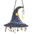 thumbnail image 2 of DAMAI Halloween Witch Hat Design Hanging Ornament, 2025 New Moonlight Glosrity Witch Window Hanging Sun Catcher Decor,Stained Glass Witch Hat Lamp for Indoor, Acrylic Halloween Easter Gift, 2 of 7