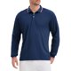 thumbnail image 5 of Camisa polo de golf de negocios de manga larga de ajuste regular para hombres en color sólido, talla XL, azul marino, 5 of 6