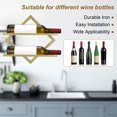 thumbnail image 4 of Unique Bargains Wall Mounted Wine Rack 2 Set (Holds 2 Bottles) Wine Bottle Display Holder for Home Kitchen, Gold, 4 of 7