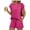 HotPink, variant on Lounge Sets for Women Two Piece Outfits Sweatsuit Crew Neck Short Sets Cap Sleeve Drawstring with Pocket
