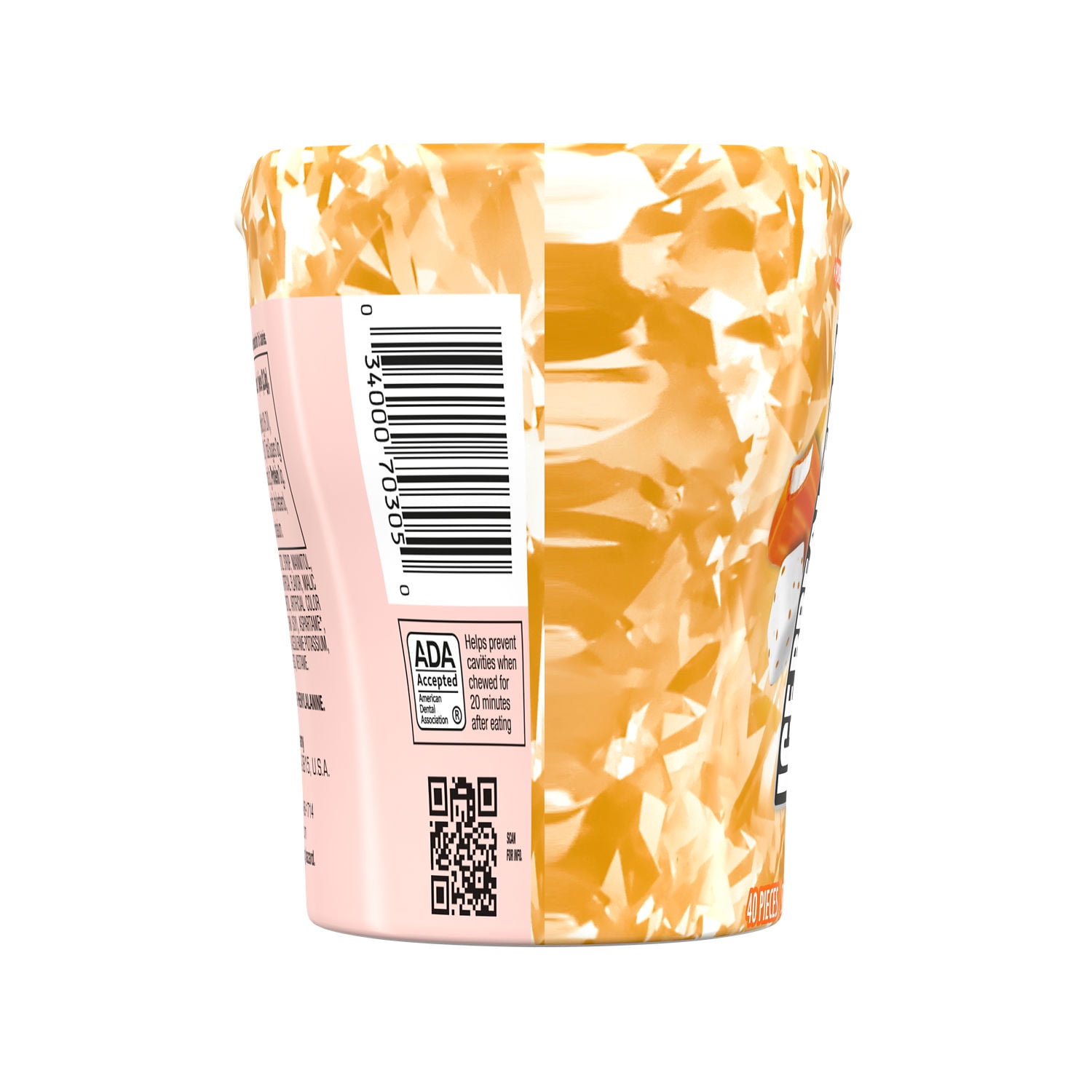 ICE BREAKERS Ice Cubes Orange Cream Pop Sugar Free Chewing Gum Bottle, 3.24 oz