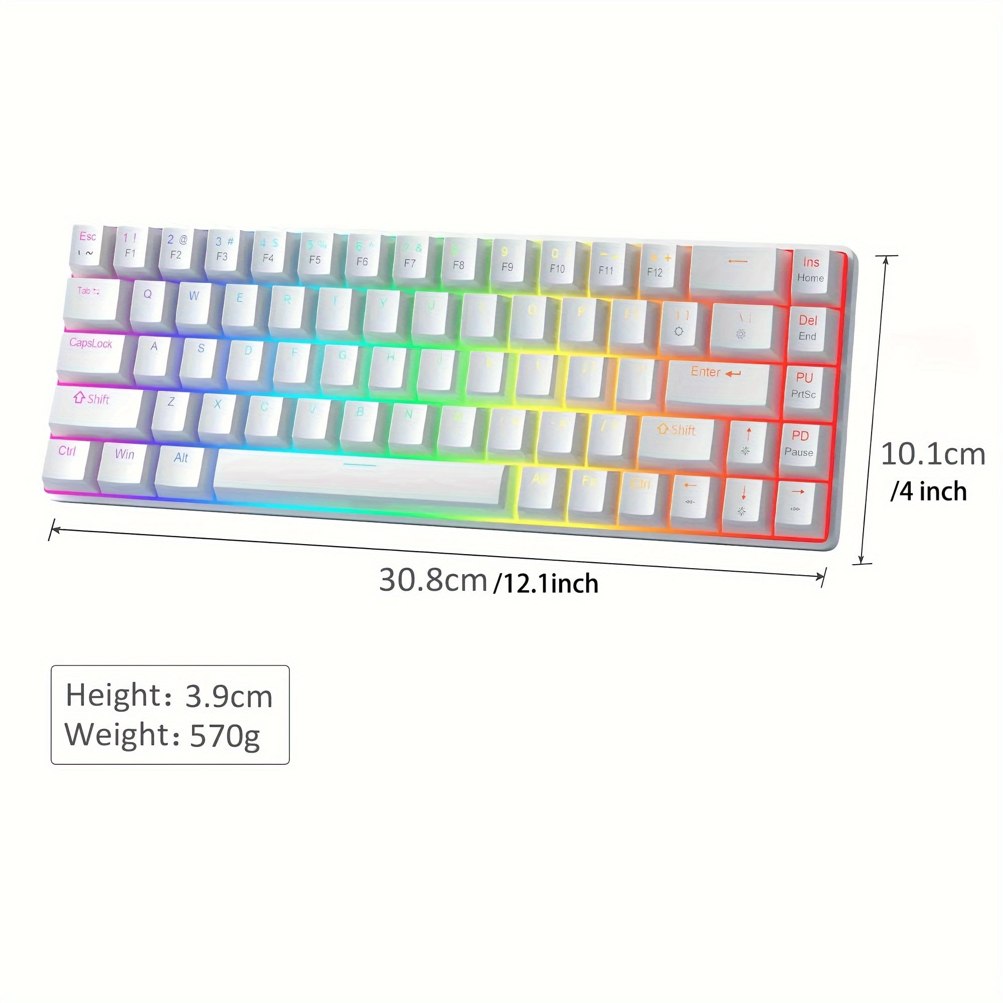 MageGee Portable 60% Mechanical Gaming Keyboard, MK-Box LED Backlit Compact 68 Keys Mini Wired Office Keyboard with Red Switch for Windows Laptop PC Mac - Black/Grey