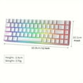 thumbnail image 5 of MageGee Portable 60% Mechanical Gaming Keyboard, MK-Box LED Backlit Compact 68 Keys Mini Wired Office Keyboard with Red Switch for Windows Laptop PC Mac - Black/Grey, 5 of 9