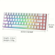 MageGee Portable 60% Mechanical Gaming Keyboard, MK-Box LED Backlit Compact 68 Keys Mini Wired Office Keyboard with Red Switch for Windows Laptop PC Mac - Black/Grey