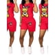 thumbnail image 1 of VISgogo - Conjunto de 2 piezas de verano para mujer, con estampado de oso de lentejuelas, camisetas de manga corta y pantalones cortos de cintura alta VISgogo moda, 1 of 2