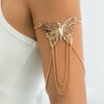 thumbnail image 5 of FENOHREFE Elegant Butterfly Tassels Arm Cuff Bangle Adjustable Open Tassels Upper Arm Chain Bracelet Wedding Bridal Arm Bands, 5 of 7