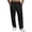 Black, variant on Smsaxvxz Mens Cotton Linen Pants Casual Lightweight Breathable Elastic Waist Drawstring Summer Beach Pants with Pockets Brown XL