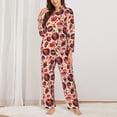 thumbnail image 2 of Picia Skull rock record music heart Pattern Women’s Long-Sleeve Sleepwear Set - Soft 2-Piece Loungewear with Pockets, Comfy PJs for Relaxing Nights-XX-Large, 2 of 7