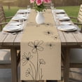 thumbnail image 4 of Black Khaki Table Runner 72 Inches, Spring Flora Bed Runner Dresser Scarves Tabletop for Indoor Outdoor Parties/Ceremony/Banquet, 18" x 72", 4 of 8