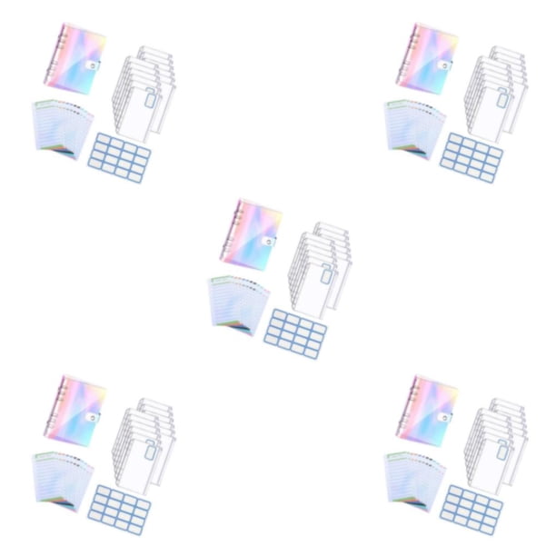 Seitruly Carpeta para cuaderno A6 de 6 anillas Carpeta de hojas sueltas Color de ahorro de gastos de presupuesto Type2 NO2