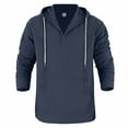 thumbnail image 4 of WIZUTIZ Mens Linen Henley Hoodies Long Sleeve Button Down Sweatshirts Drawstring Casual Beach Pullover Tops Fall Fashion Shirt, 4 of 5