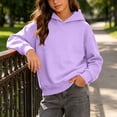 thumbnail image 3 of Cotton Boys Girls Pullover Hoodie, Long Sleeve Sweatshirt, Basic Casual Top, Sizes 2-14,Purple, 3 of 9