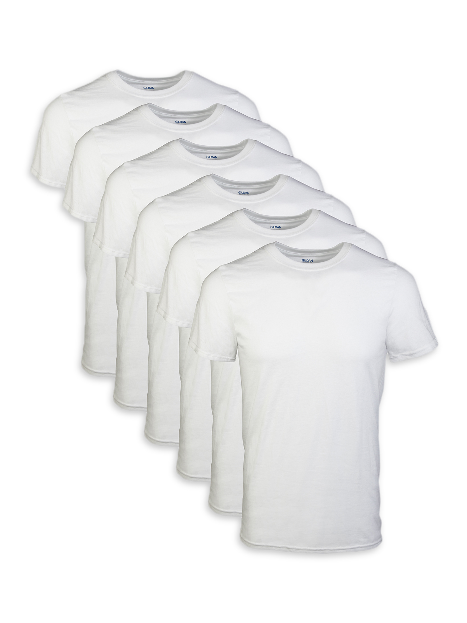 Gildan Adult Men's Short Sleeve Crew White T-Shirt, 6-Pack, Sizes S-2XL