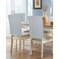 nqOlkjepod Navy Blue Striped Chair Covers Set of 4, Decorative Chair Back Cover, Navy Blue White Stripes Farmhouse Dining Room Chair Slipcovers Removable Chair Protectors Covers for Party Banquet