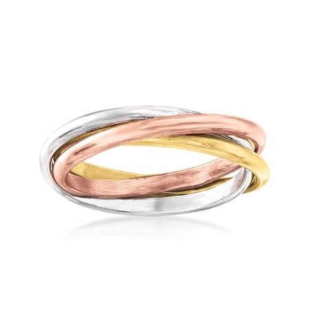 Ross-Simons Italian Tri-Colored Sterling Silver Rolling Ring, Women's, Adult