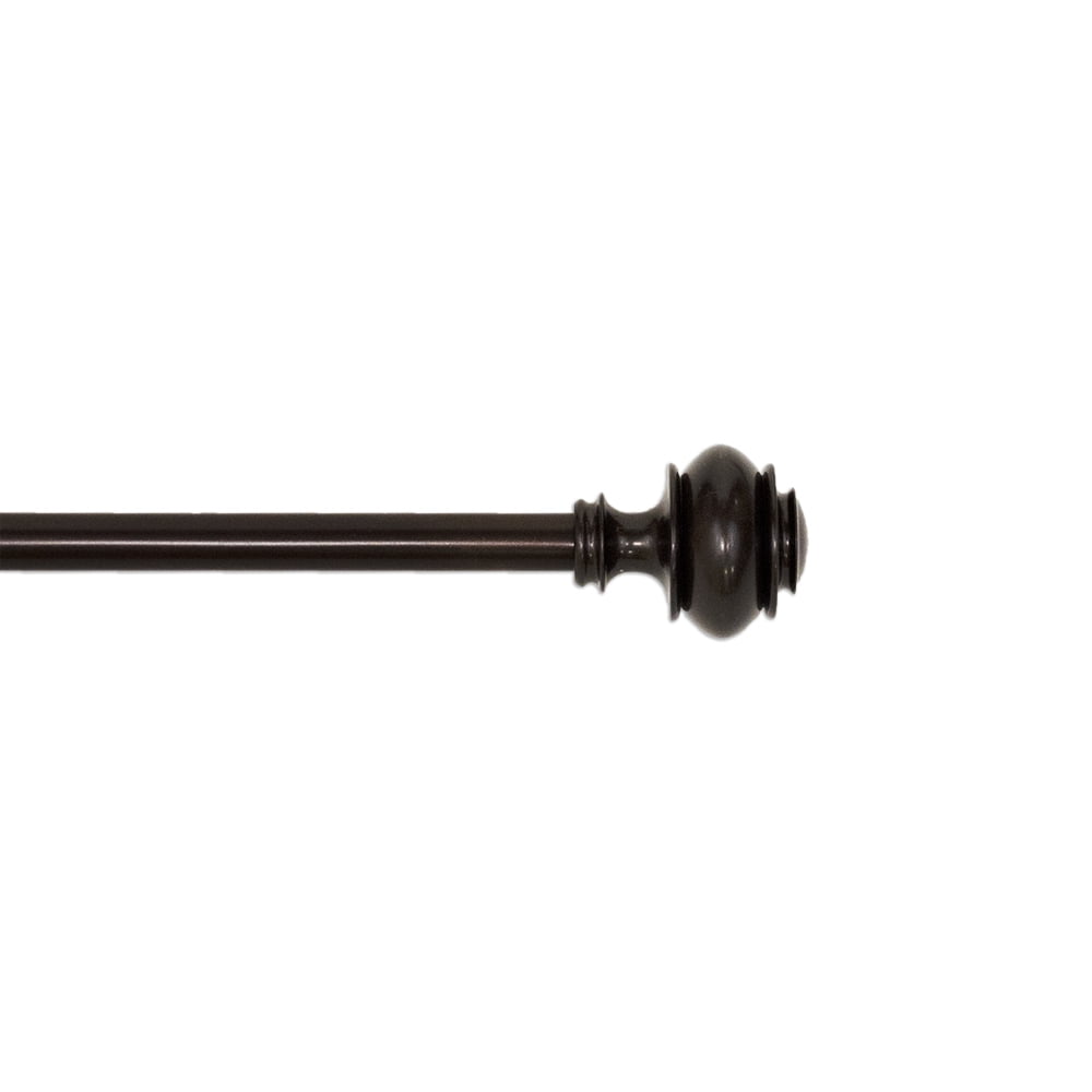 Mainstays 1/2 Inch Urn Single Curtain Rod Set Bronze, 48 to 84” Width