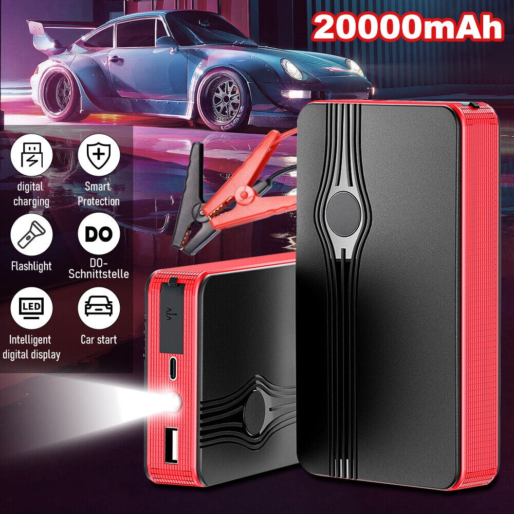 MDHAND Car Jump Starter, 20000mAh Peak 12V Battery Jump Box with Charge Port, Portable Battery Booster Emergency Power Bank with LED Light