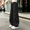 thumbnail image 3 of LIaqionyy Girls Sweatpants Wide Leg Elastic Waist Baggy Pants with Pockets Kids Solid Color Outdoor Pant Loungewear, 3 of 6