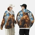 thumbnail image 3 of KLL Blue Sky White Cloud Eagle Print Men's Women’s UPF 50+ Sun Protection Outdoor Hoodie Jacket Long Sleeve Fishing Hiking Performance Shirt-Medium, 3 of 6