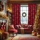 thumbnail image 1 of Cortinas Nicetown de terciopelo rojo, 213 x 132 cm, Navidad, 2 paneles, 1 of 8