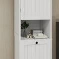 thumbnail image 6 of Hassch Slim Tilt Out Laundry Hamper Cabinet, 55" Tall Bathroom Storage Laundry Cabinet with Shelves and Clothes Basket, for Laundry Room/Bathroom Organizer, White, 6 of 10