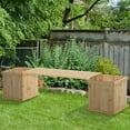 thumbnail image 2 of Outsunny Jardinière Surélevée Support pour Plantes Jardinière de Jardin en Bois et Banc, 2 of 10