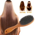 thumbnail image 2 of WEISIPU Bamboo Hair Brush for Massaging Scalp，Natural Bamboo Bristles Detangling , Anti-Static，for All Hair Types, with Ergonomic handle, 2 of 8