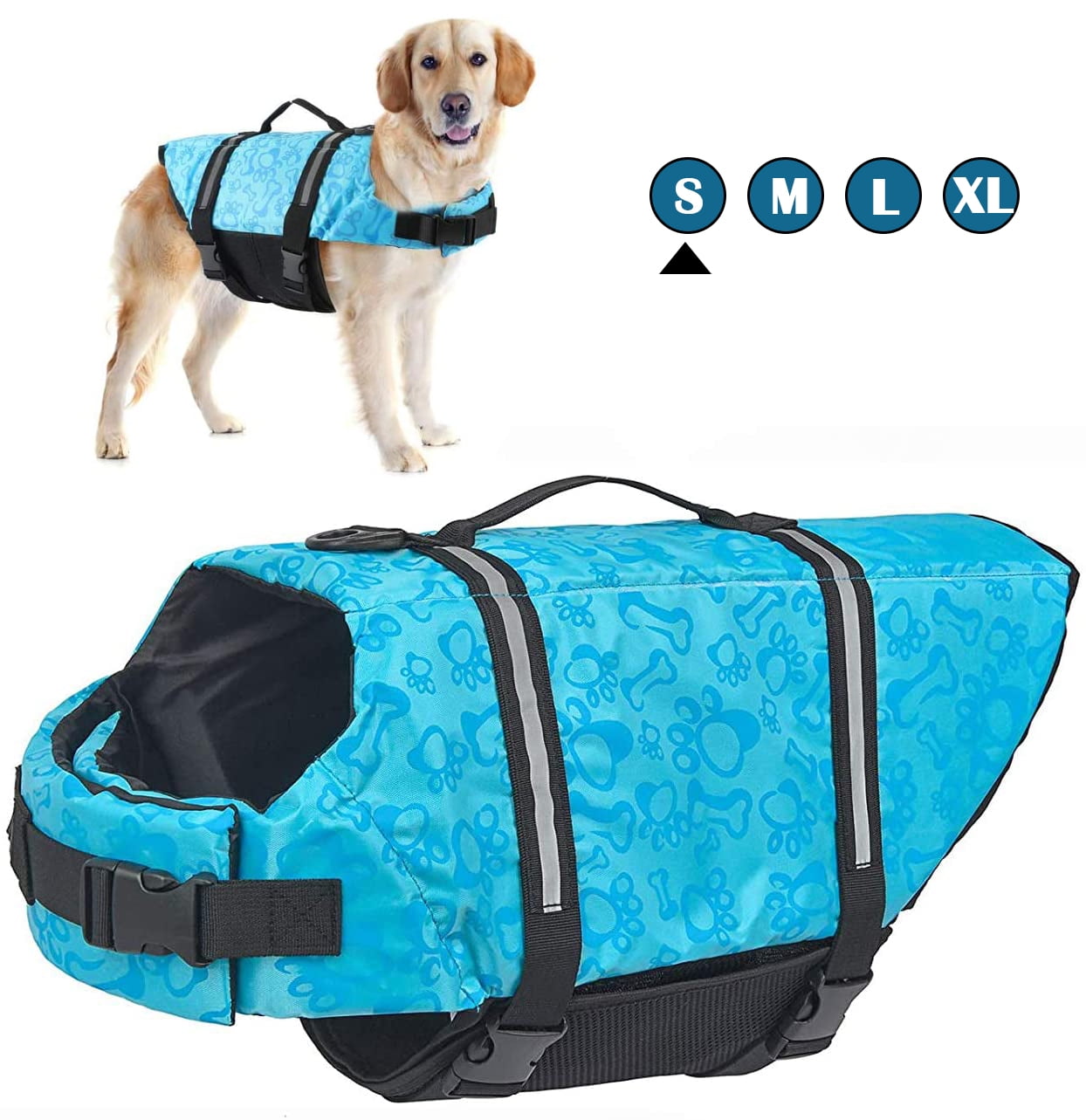 Dog Life Jacket Pet Safety Vest Preserver Puppy Swimming Float Clothes Bags Set