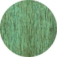 thumbnail image 1 of Ahgly Company Indoor Round Abstract Turquoise Blue Modern Area Rugs, 5' Round, 1 of 4
