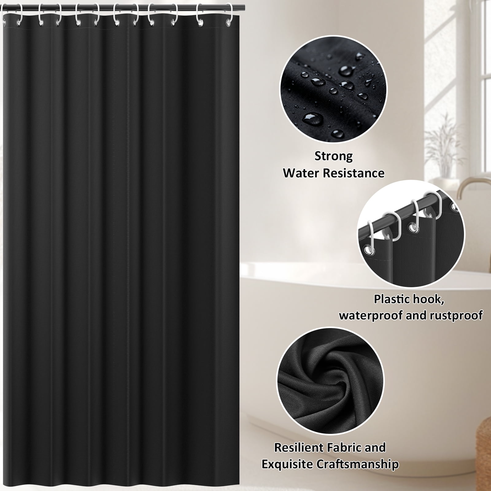 Yeabett 19 Pieces Bathroom Accessory Set,Bath Sets with Shower Curtain, Trash Can, Toilet Brush Holder Set & Soap Dispenser – Stylish & Functional Bath Decor for Home, Apartment
