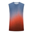 thumbnail image 4 of FRSASU Men's Beach Tank Tops Summer Stylish Sleeveless Loose Fit Workout Fittness Gradient Print Muscle Tees Navy, 4 of 5