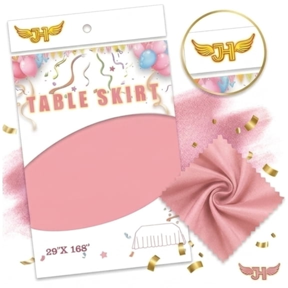6 Count Pink Table Skirt 108" x 54" Self-Adhesive Fabric