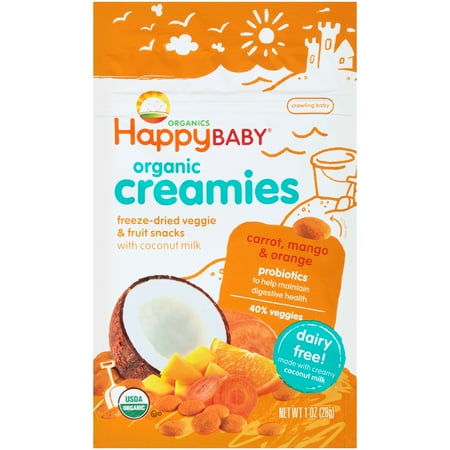 Happy Baby ® Organic Creamies Carrot, Mango & Orange Freeze-Dried Veggie & Fruit Snacks 1 oz. Package