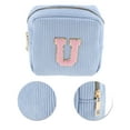 thumbnail image 4 of Unique Bargains 1 Pc Letter U Pattern Makeup Bag for Travel Blue Corduroy, 4 of 6