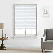 Shady Rest Zebra Shade Cordless,Dual Mode, Lets Light In And Blocks Light Out 35x60" White Multiple Sizes