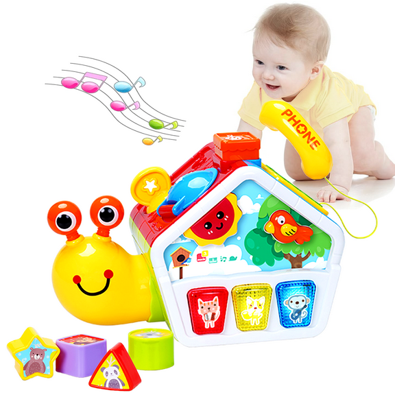 Richgv Musical Snail Toys Baby Crawling Toys for 6-12 Month, Educational Montessori Toddler Toy Gifts for Boys Girls