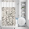 thumbnail image 2 of No Hook Shower Curtain, Black Grey Botanical Shower Curtains for Bathroom with See Through Top Window, Rustic Country Spring Floral Summer Leaf Waterproof & Washable Bath Curtain Narrow 54"x78", 2 of 9
