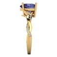 thumbnail image 3 of Solitaire with Accents Engagement Ring for Women - 2.1ct Simulated Tanzanite in 14K Yellow Gold Promise Ring, 3 of 6