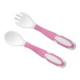 thumbnail image 4 of Baby Utensils Set, First Training Silicone Easy Grip Rounded Tip Baby Fork Spoon Set  for Self Feeding for Infant Blue,Pink,Green, 4 of 7