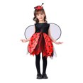 thumbnail image 3 of Pandaie 4-10Y Girls Kids Cute Tulle Dress Set with Headband and Wings Festival Cartoon Dress Up Outfit Red,4-5Years, 3 of 7