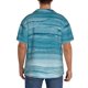 thumbnail image 3 of Balery Teal Turquoise Fluid Stripes Camisa Casual de Manga Corta con Botones para Hombre, Texturizada, Estilo Cubano, para Playa, Verano-4X-Large, 3 of 5