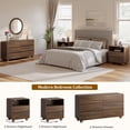 thumbnail image 4 of Aufeile 3 Piece Dresser and Nightstand Set for Bedroom, 53" 6 Drawer Wood Dresser with 2 Nightstands and Charging Station, Modern Bedroom Furniture Set with Storage Drawers, Walnut, 4 of 11