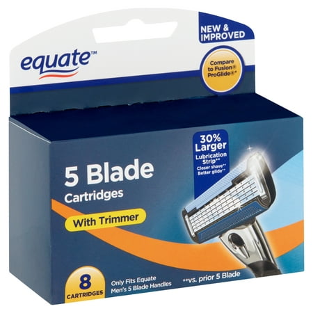 Equate 5 Blade Cartridges with Trimmer, 8 Count
