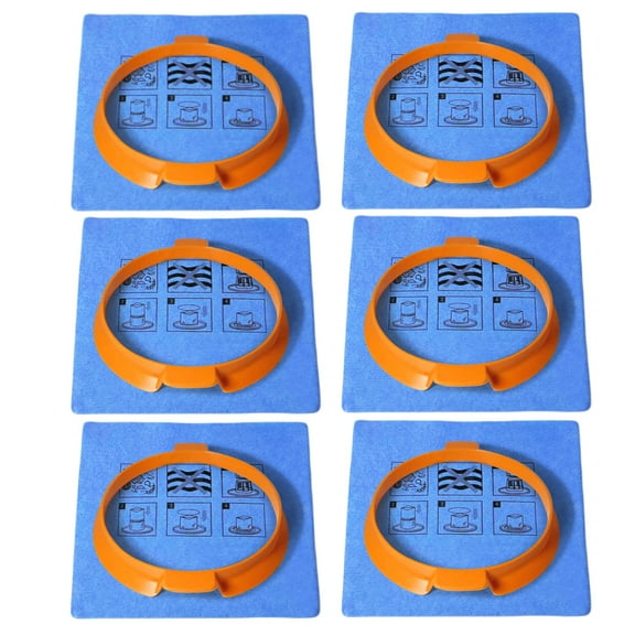 6-Pack 20-1100 Reusable Blue Cloth Filter & Clamp Ring,Fits Hyper Tough 3 Gallon Vacuum (AT18203P-3B) and 4 Gallon Vacuum (AT18306-4B)