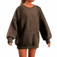 thumbnail image 2 of jobturf Sweatshirts for Women Fuzzy Fleece Long Sleeve Crop Pullover Tops Casual Crewneck Warm Plush Hoodies with Pockets, 2 of 8