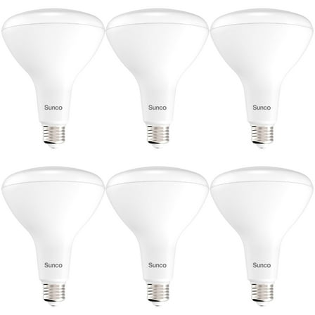 Sunco 6 Pack BR40 LED Light Bulbs, Indoor Flood Lights, Recessed Can Light Bulb, 1400 LM, 17W (100W Equivalent), 4000K Cool White, Dimmable, E26 Base, for Home, Bedroom, Kitchen UL